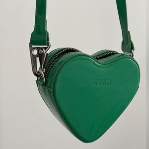 MSGM green heart crossbody bag